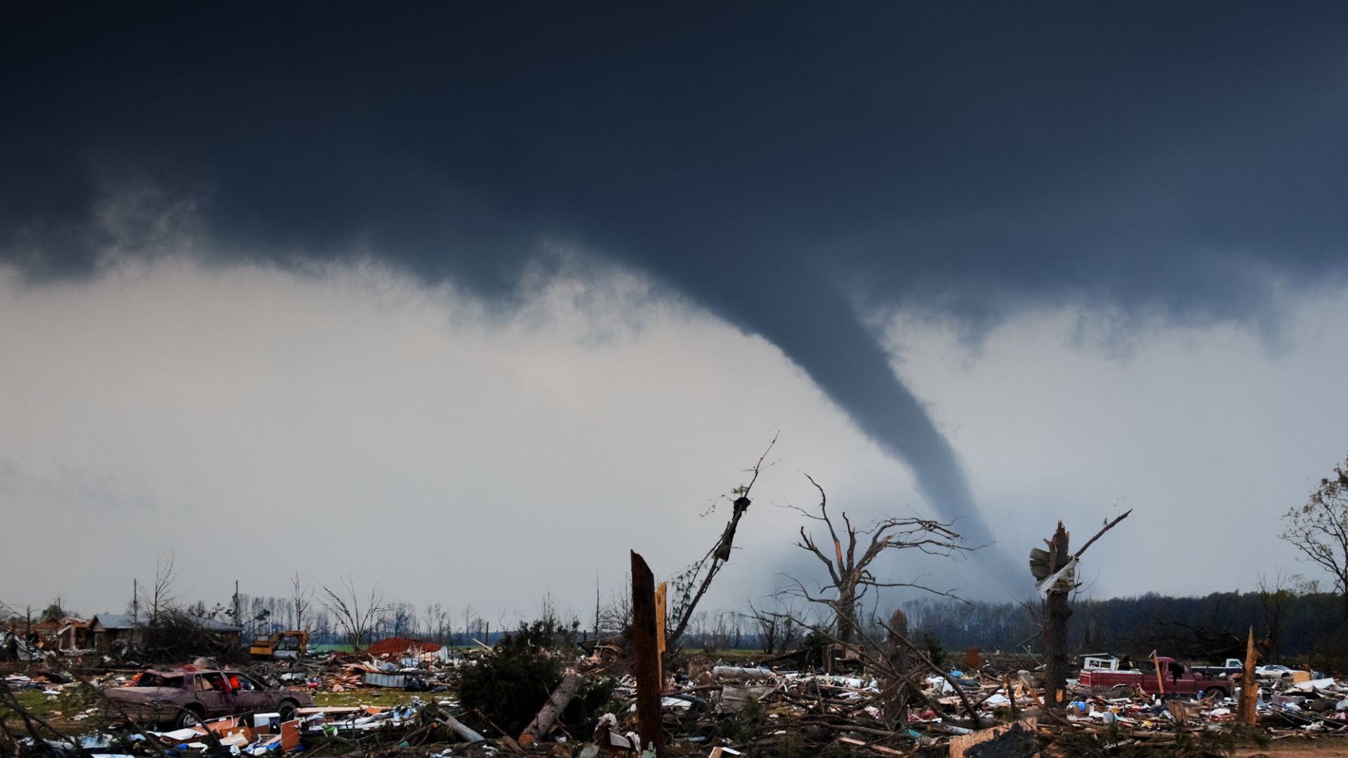 Une tornade ayant dévasté une ville aux États-Unis : dans ce pays, des alertes très précises sont émises 15 minutes avant. © Canva
